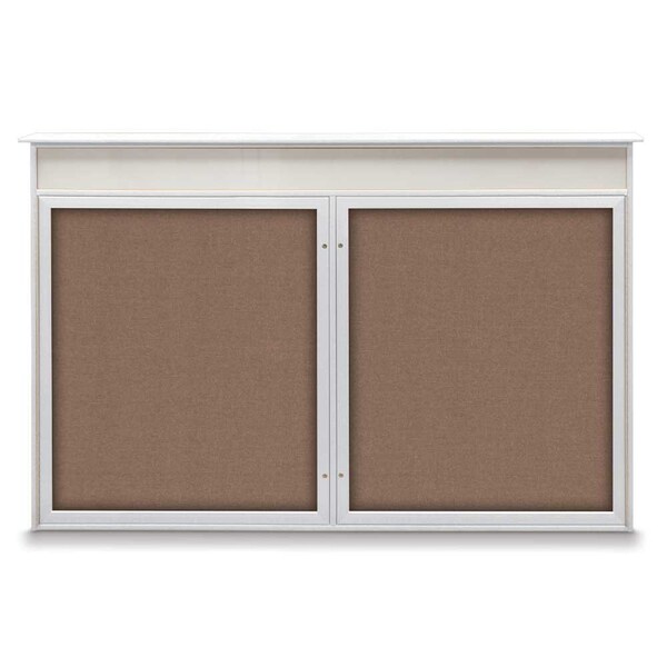 United Visual Products Open Faced Traditional Corkboard, 96x48" UV647A-SATIN-CLOUD - main